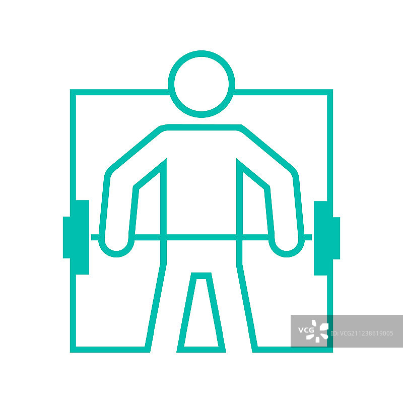 方形举重运动人形轮廓图片素材