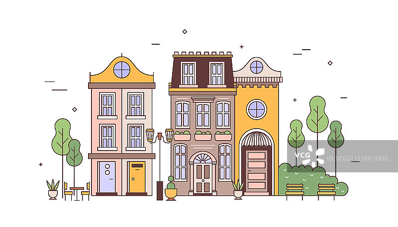 优雅的住宅楼外观图片素材