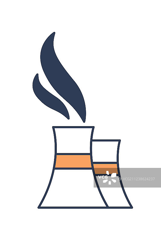 孤立的冷却塔蒸汽排放图片素材