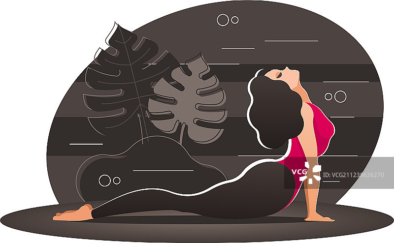 做眼镜蛇式瑜伽的女人图片素材