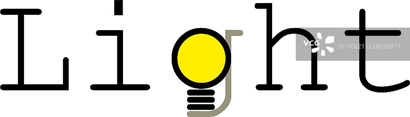 卡通风格单词light图标图片素材