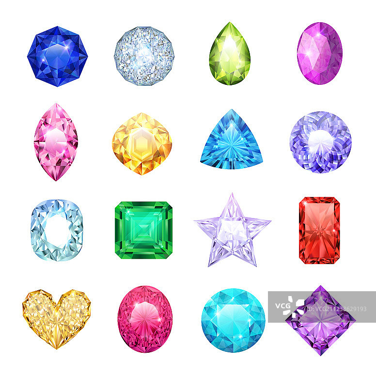 逼真宝石图标合集图片素材