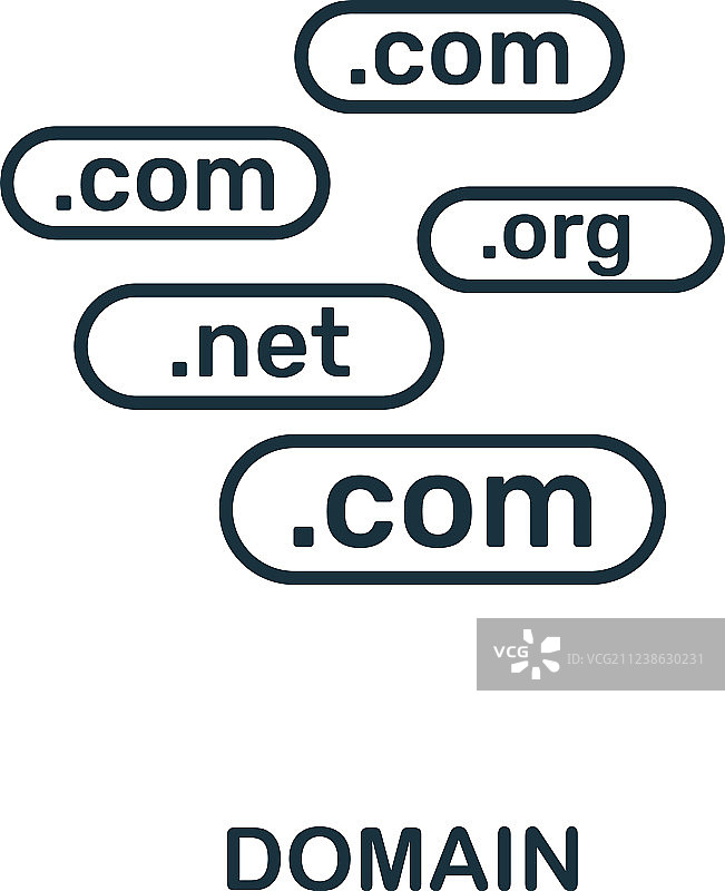 Web域名细线轮廓图标设计图片素材