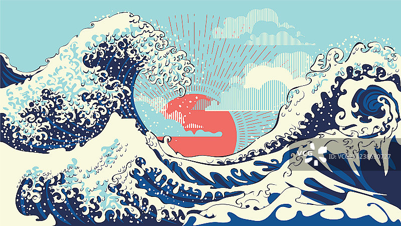 复古巨浪设计图片素材