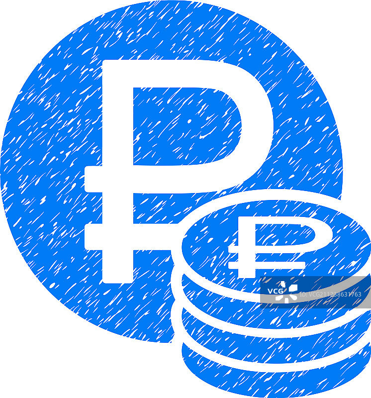 卢布硬币Grunge图标图片素材