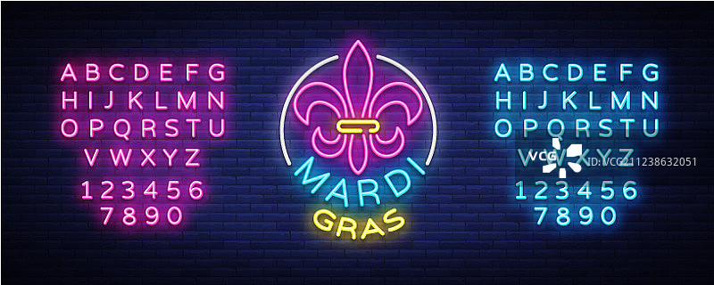 霓虹灯发光狂欢节banner图片素材