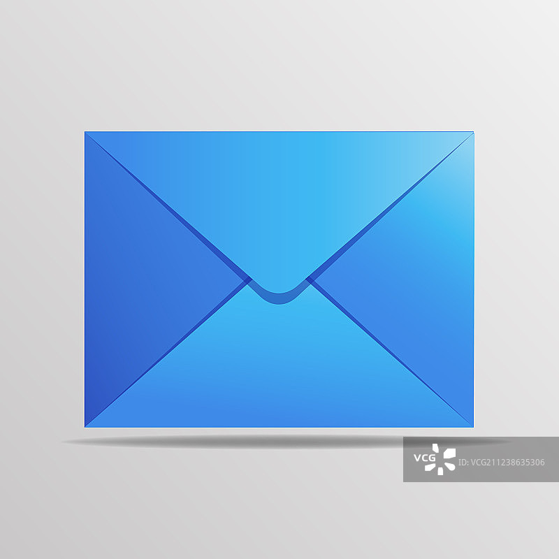 逼真风格的蓝色邮政信封图片素材