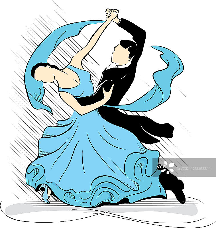 蓝色华尔兹图片素材