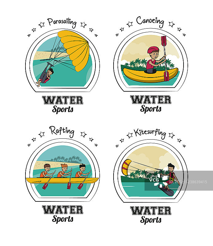 水上运动卡通合集图片素材