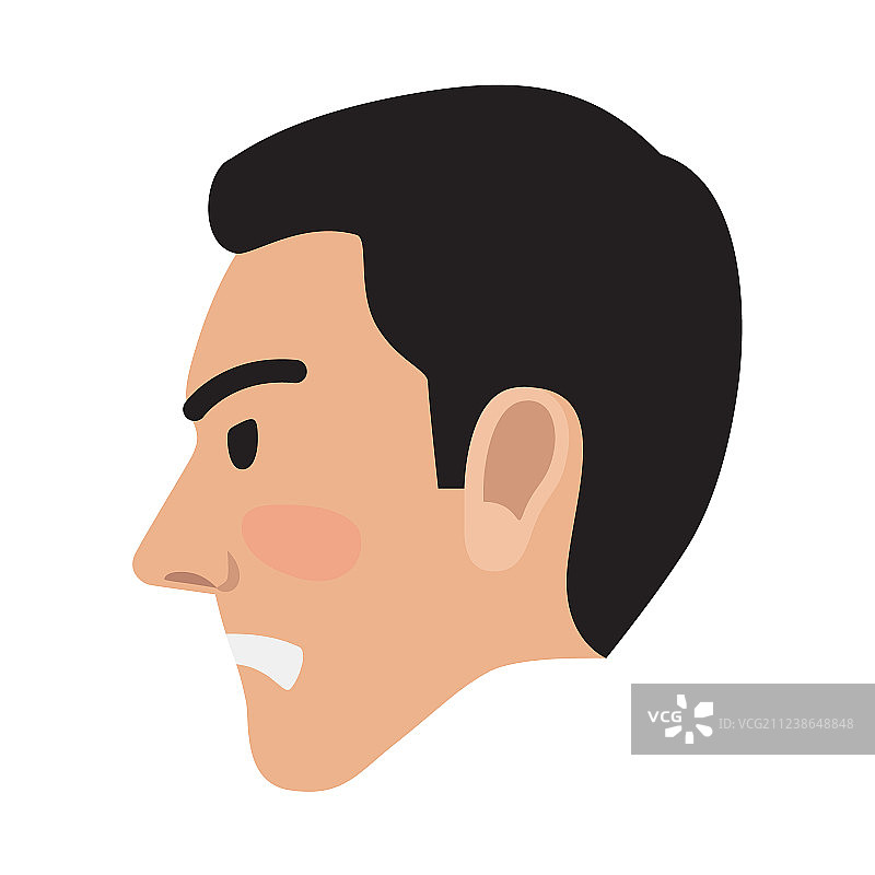 愤怒的男人头像用户图片侧面头部视图图片素材