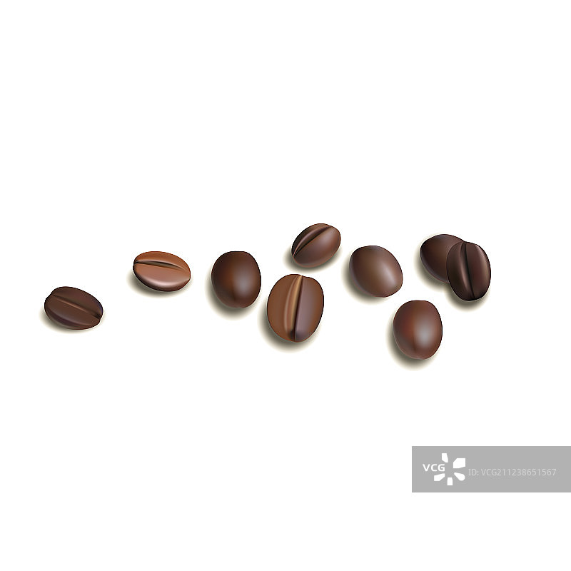 白色背景上的咖啡豆图片素材