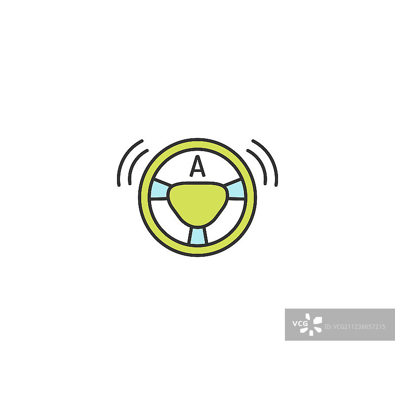可编辑的线性方向盘轮廓图标图片素材