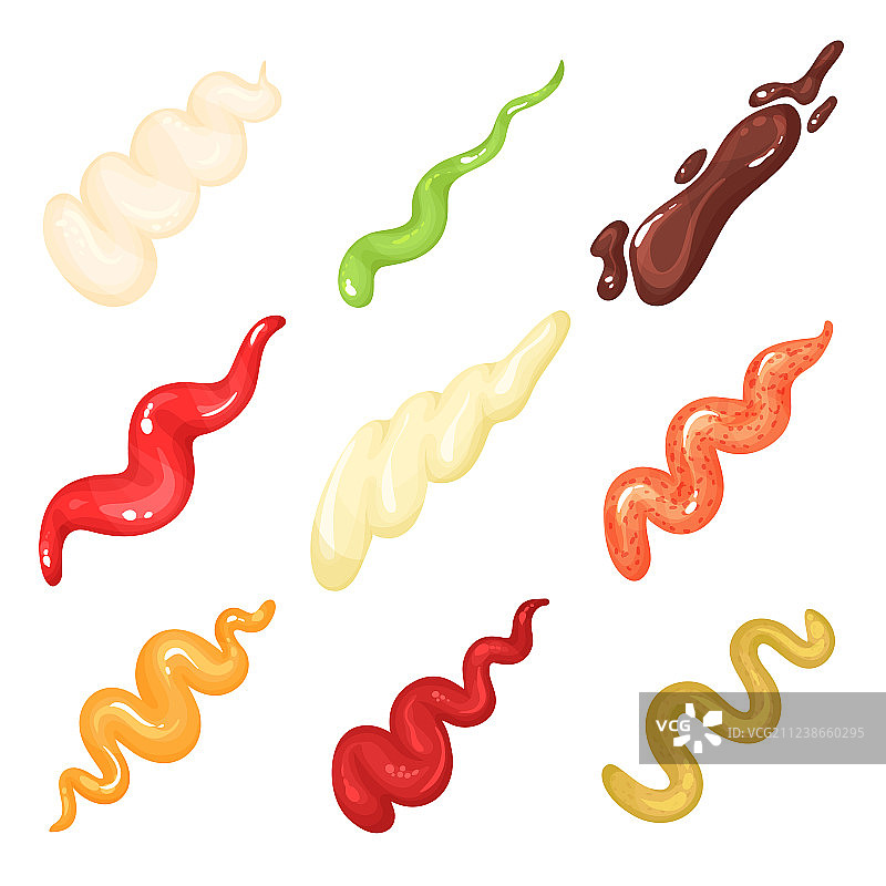 番茄酱和芥末酱条纹图片素材