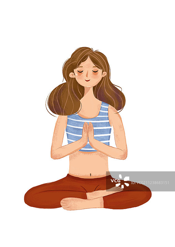 幸福瑜伽运动女孩图片素材