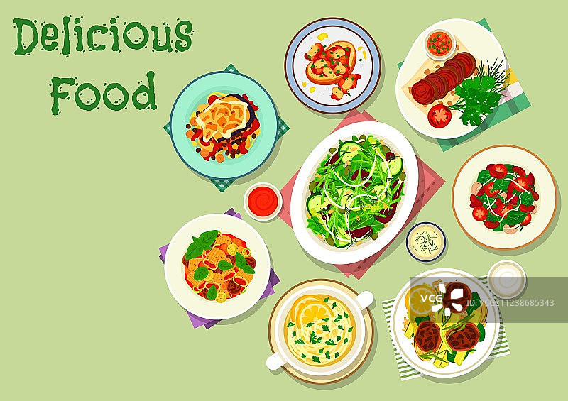 晚餐菜单的舒适食品图标设计图片素材