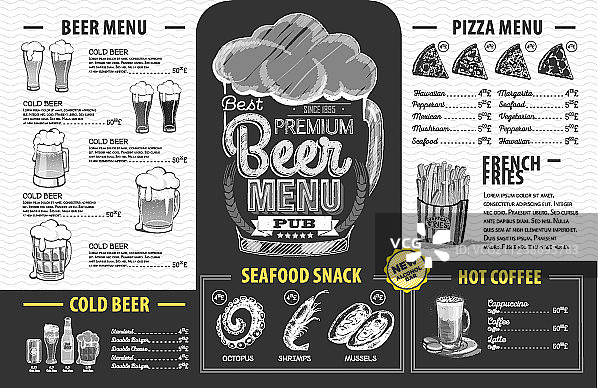 复古啤酒菜单餐厅菜单设计图片素材
