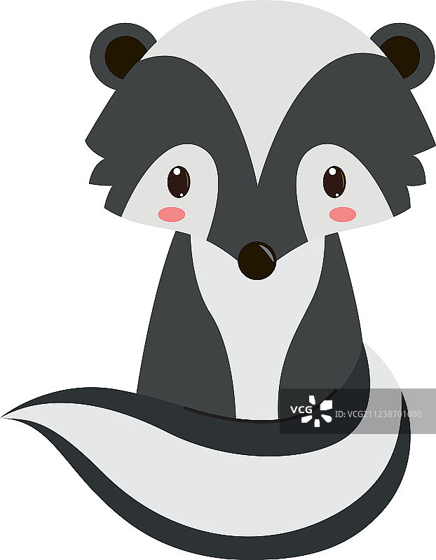 可爱的卡通坐姿臭鼬图片素材