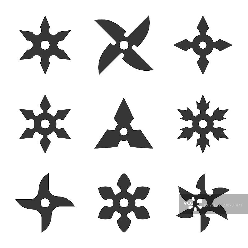 忍者飞镖图标合集图片素材