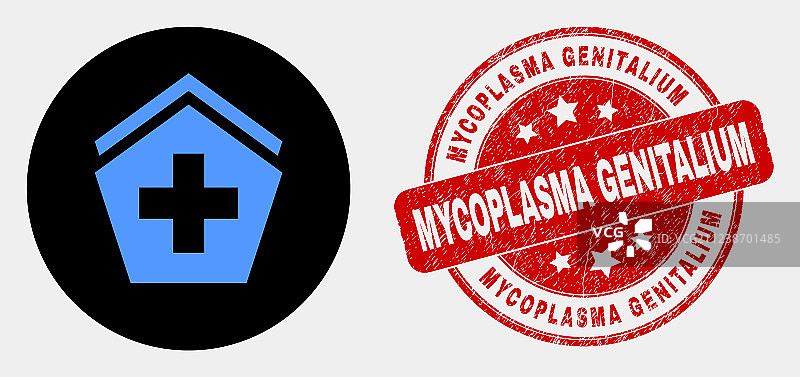 医院图标和损伤支原体图片素材