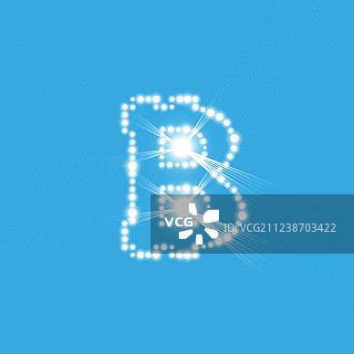 带有光效的数字比特币符号图片素材