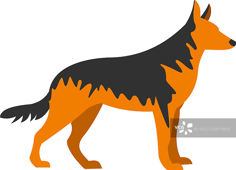 德国牧羊犬图标扁平风格图片素材