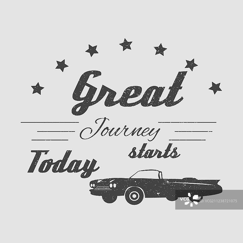 带有文字的复古凯迪拉克汽车图片素材