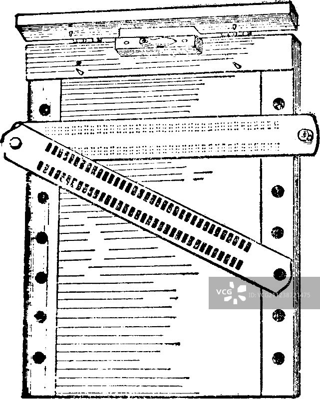 盲文书写工具复古图图片素材