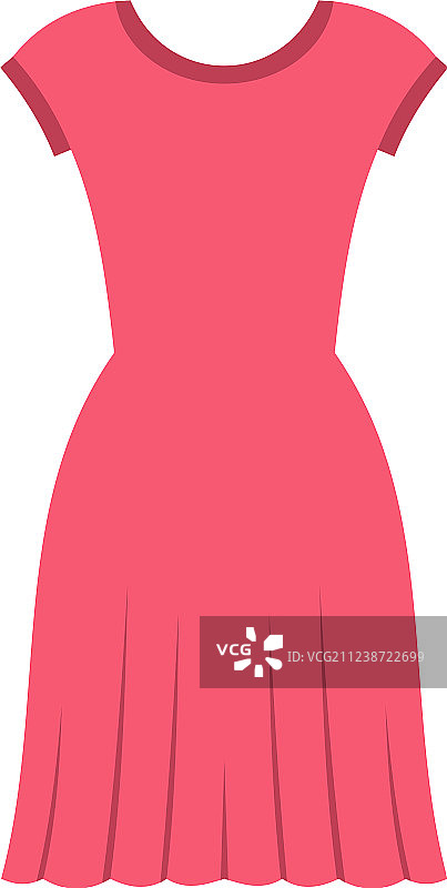 粉色连衣裙图标扁平风格图片素材