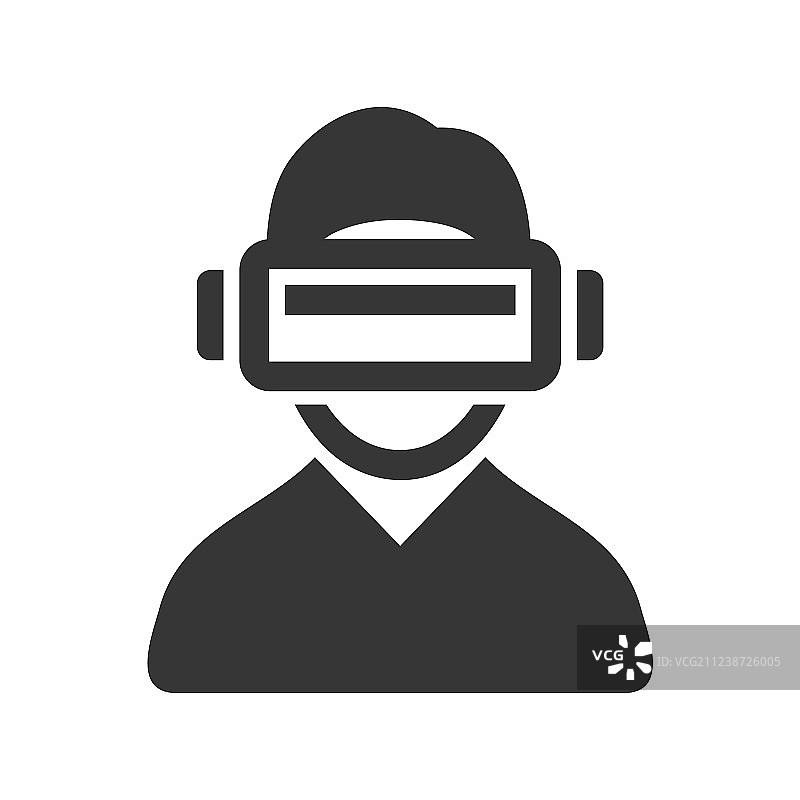 白色背景上的VR头显图标图片素材