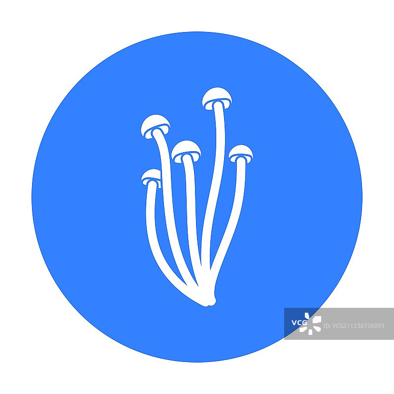 白色背景上的黑色金针菇图标图片素材