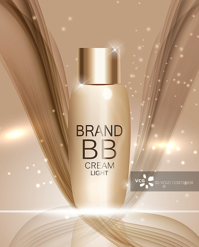 BB霜瓶广告或杂志模板图片素材