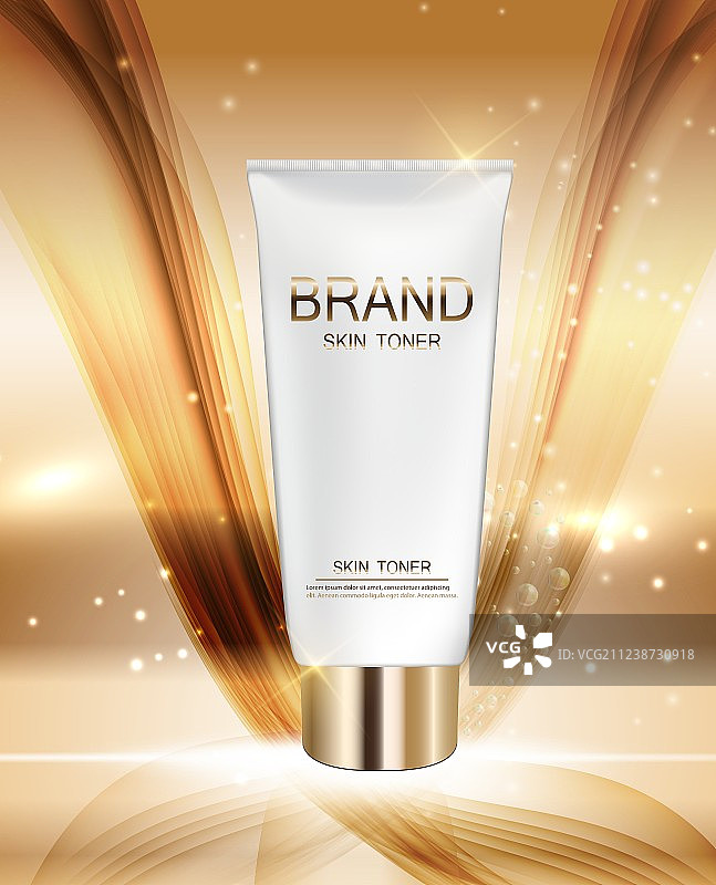 广告或杂志用爽肤水瓶样机图片素材