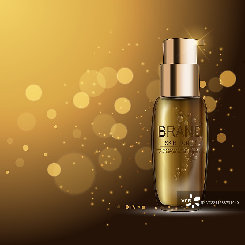 广告或杂志用爽肤水瓶样机图片素材