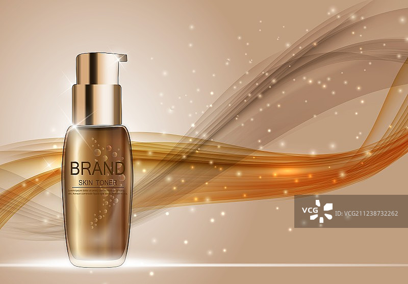 广告或杂志用爽肤水瓶样机图片素材