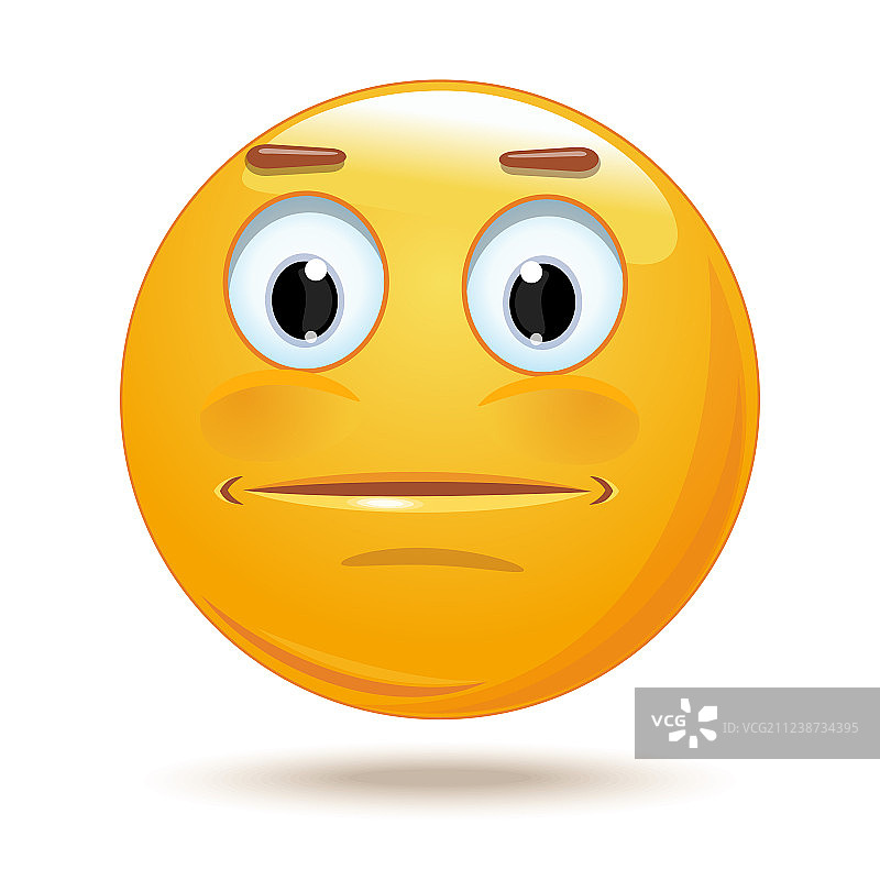 中性或惊讶的表情符号脸图片素材