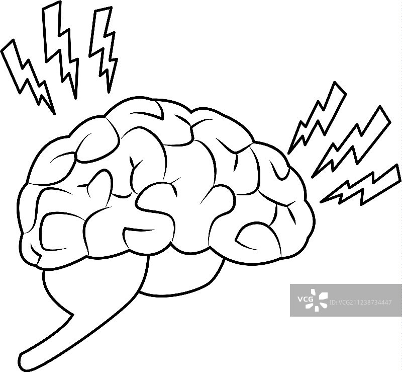 抽象的人脑损伤中风卡通图片素材