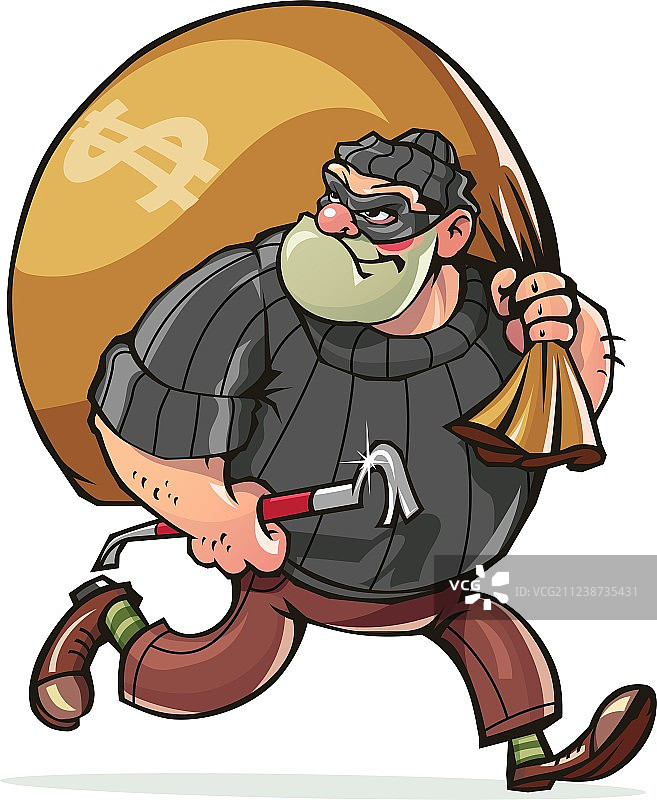 携带麻袋的匪徒图片素材