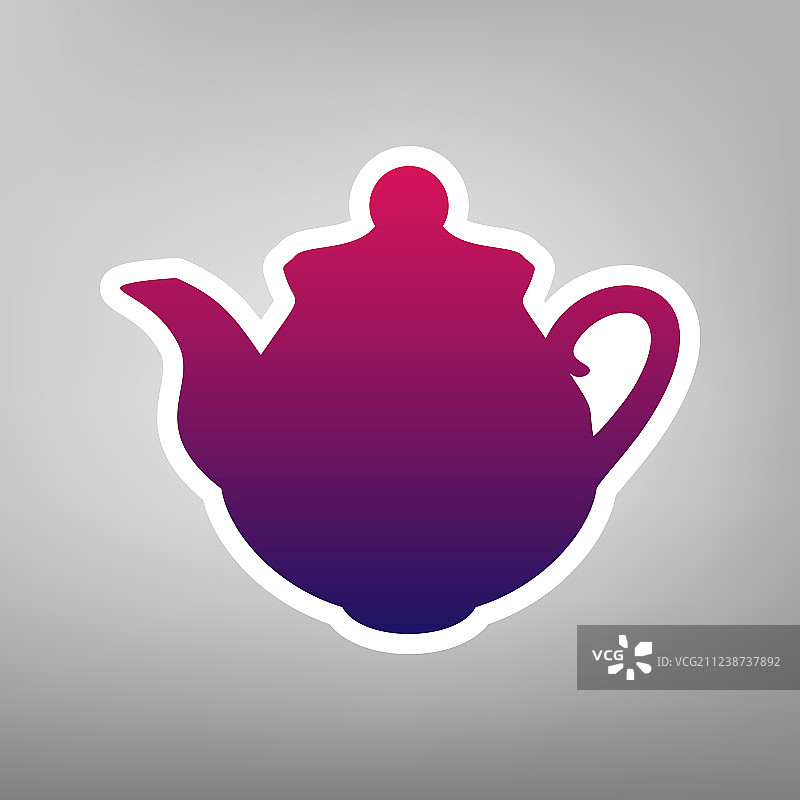 茶具厨房标志紫色渐变图片素材
