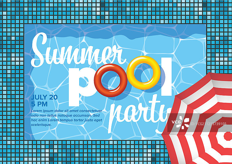 泳池派对邀请宣传单海报模板图片素材