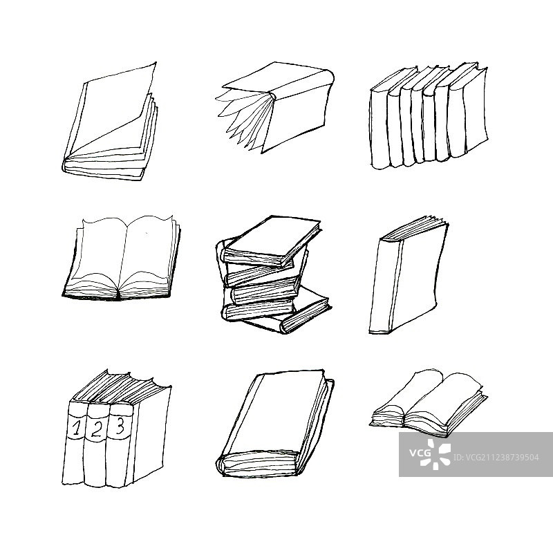 书籍涂鸦图案图片素材