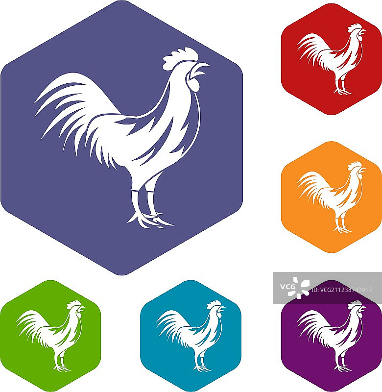 法国公鸡图标合集图片素材