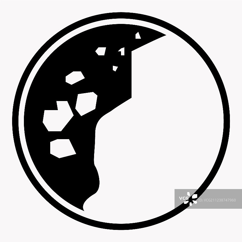 注意落石或石头坠落警告标志图片素材