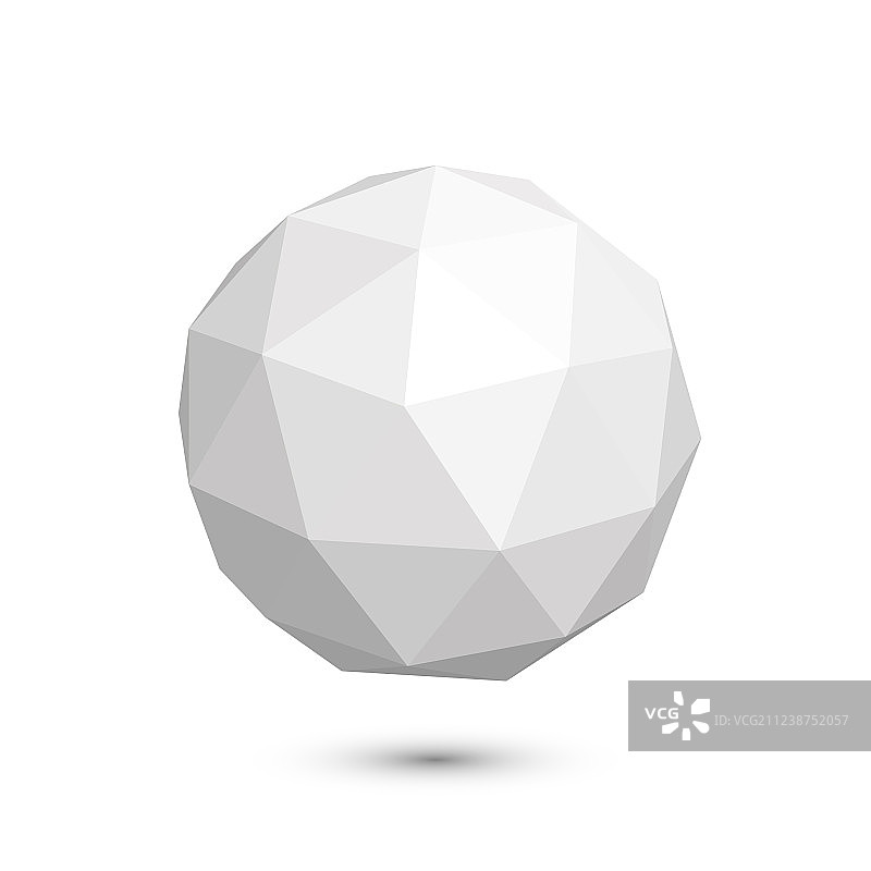 白色背景上的多边形球体图标图片素材