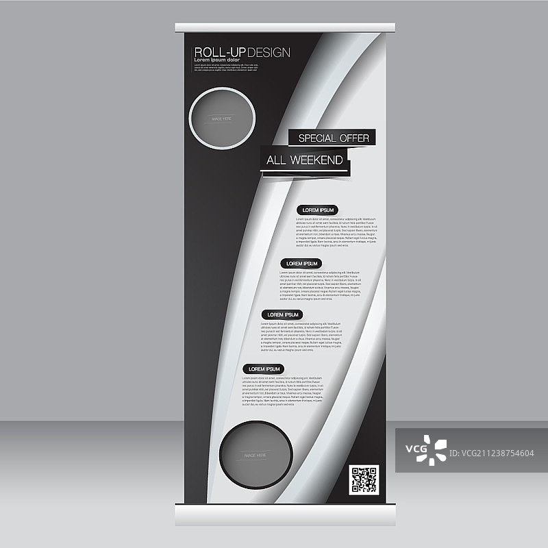卷起横幅站模板图片素材