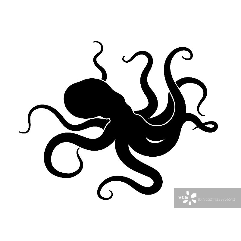 巨型章鱼海怪轮廓图片素材