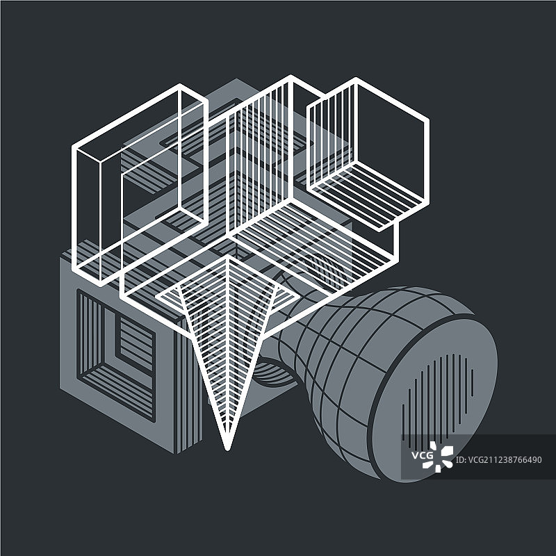工程抽象图形3D多边形图案图片素材
