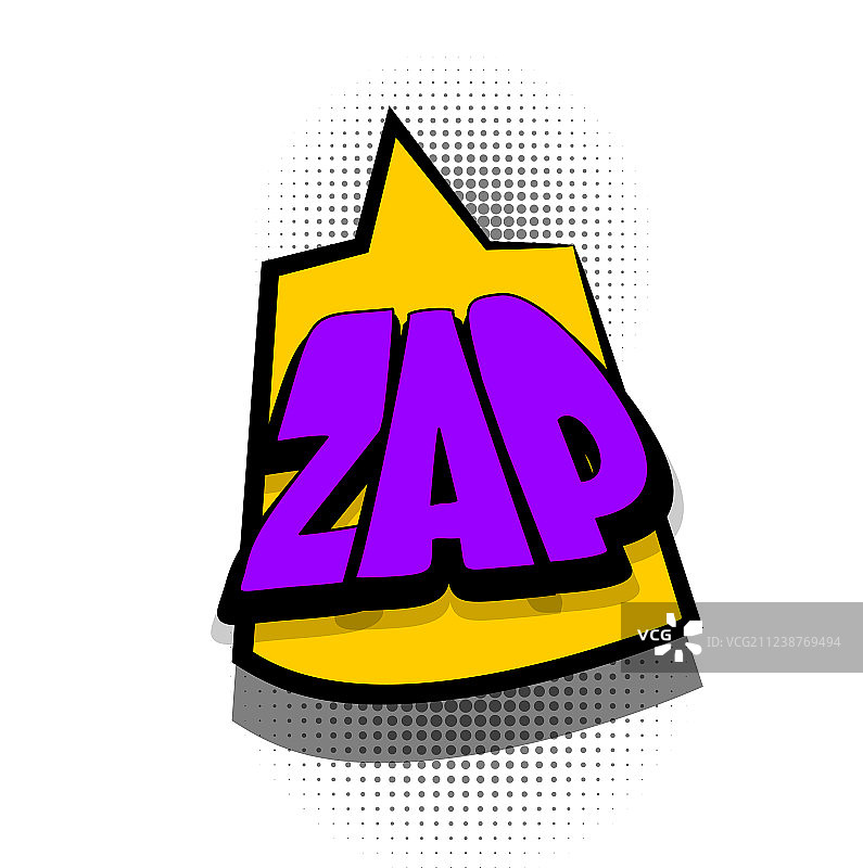 漫画书文字泡泡广告ZAP图片素材