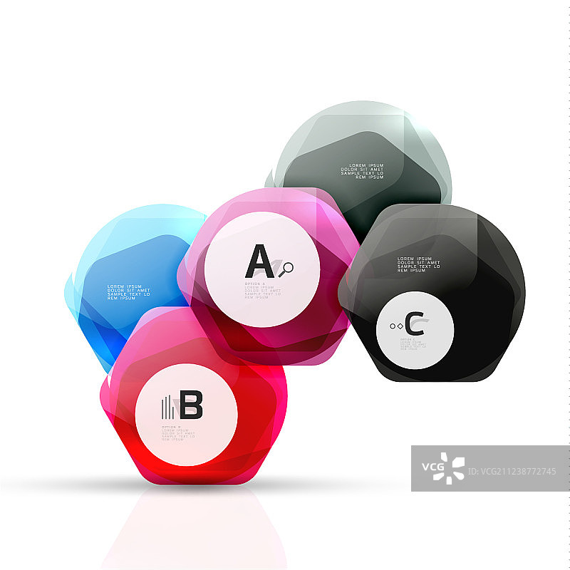 玻璃现代几何六边形抽象图片素材