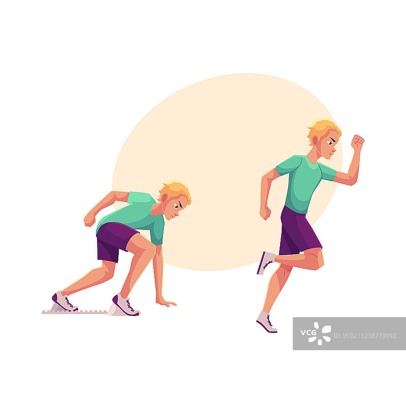 准备起跑的男子跑步者图片素材