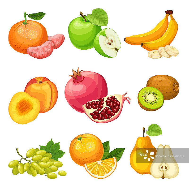 卡通健康水果合集图片素材